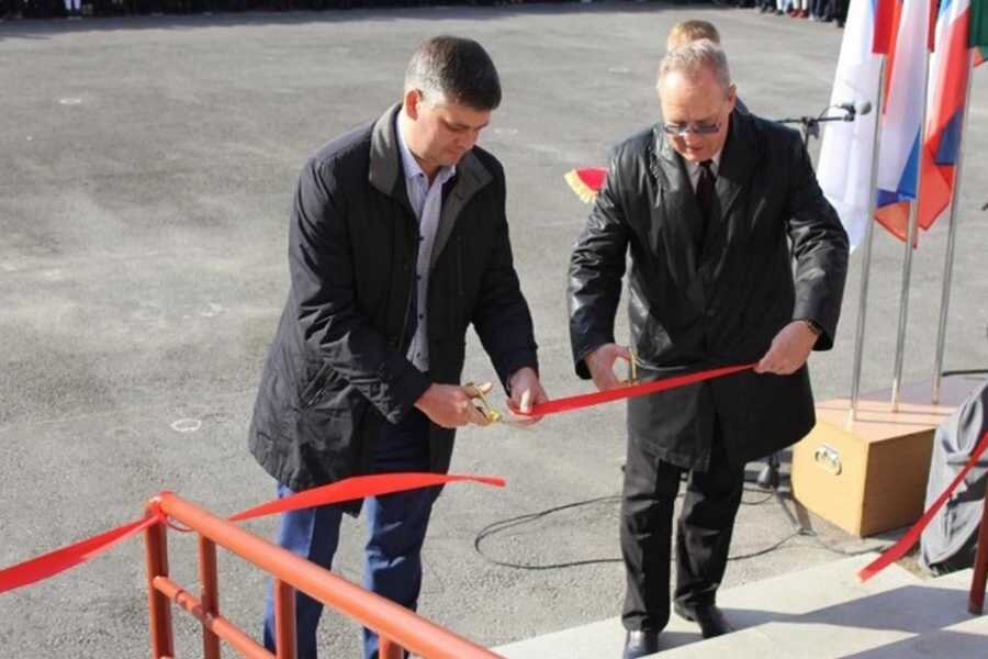 Николай Миронов и Николай Булакин на открытии лицея 14 октября 2019 г.