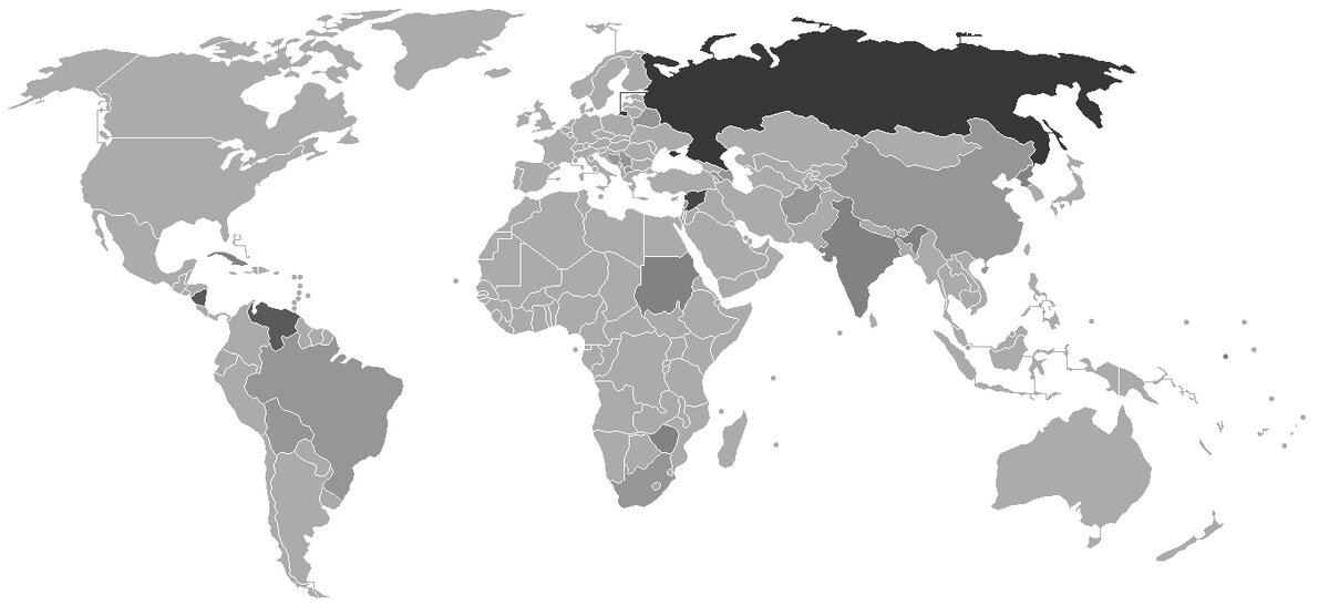 Чем темнее цвет, тем больше лояльности к России 