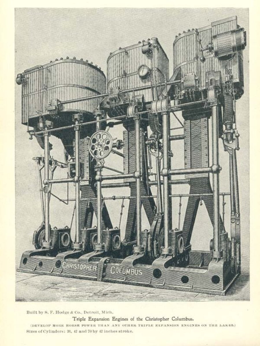 2.  Паровой двигатель тройного расширения. 1890-е 