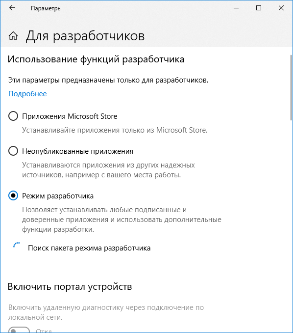 Режим разработчика