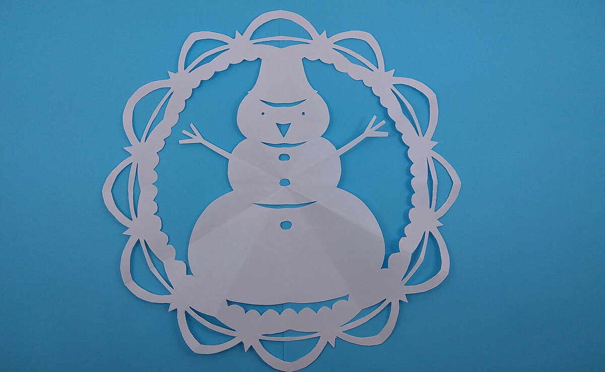 Снежинки снеговик. Снежинка Снеговик. Снежинки из бумаги в виде снеговика. Поэтапное вырезание снежинки со снеговиками. Снеговик для бумажных снежинок.