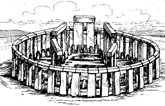 Стоунхендж до примитивной реконструкции 19 века. Закрытое от посторонних  дополнительными концентрическими  кругами священное место. Здесь только свои. Избранные