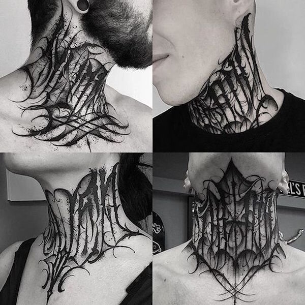 15 поразительных чёрных татуировок на шее | Tattoo | Татуировки | Дзен