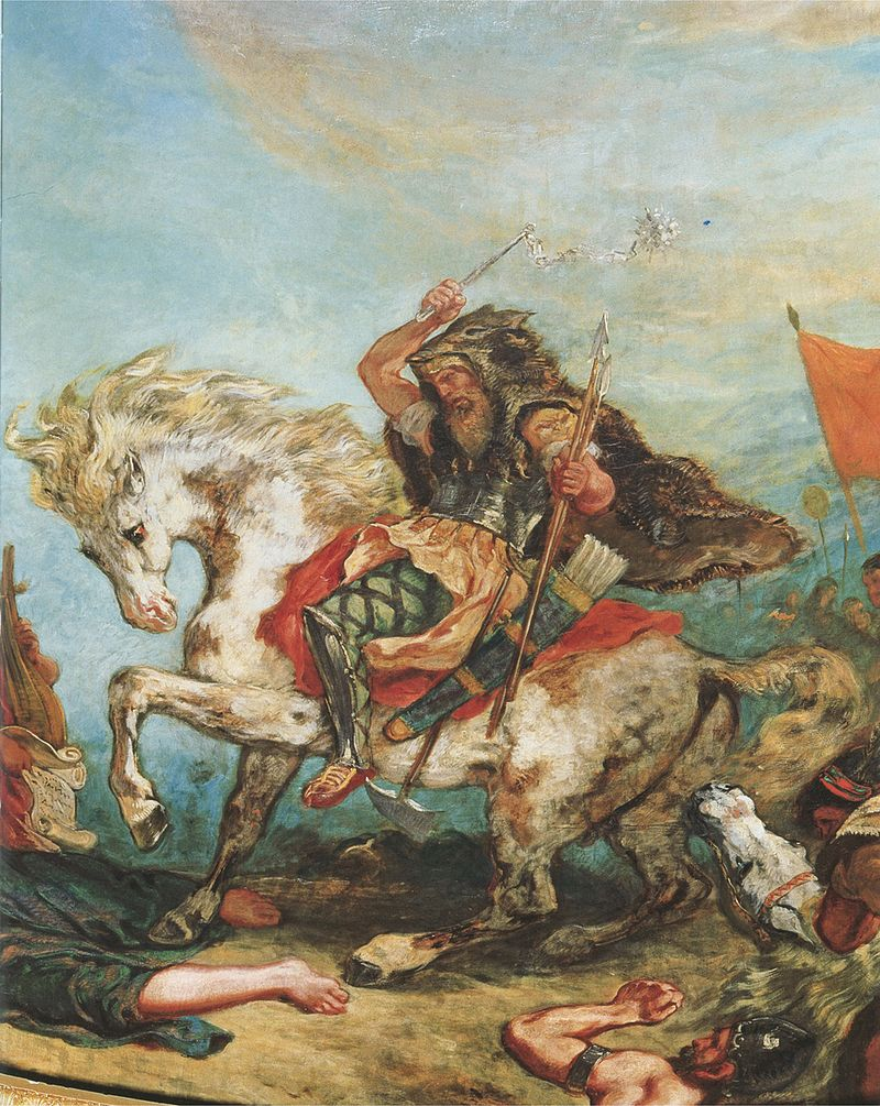 Аттила. Фрагмент фрески Эжена Делакруа (ок. 1840 года)