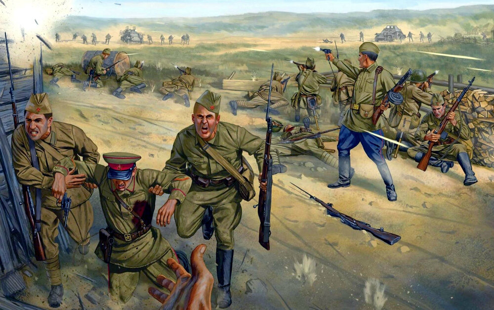 Shumate Johnny. Оборона советских войск.  Источник: wwii.space. Рисунок использован в качестве иллюстрации.