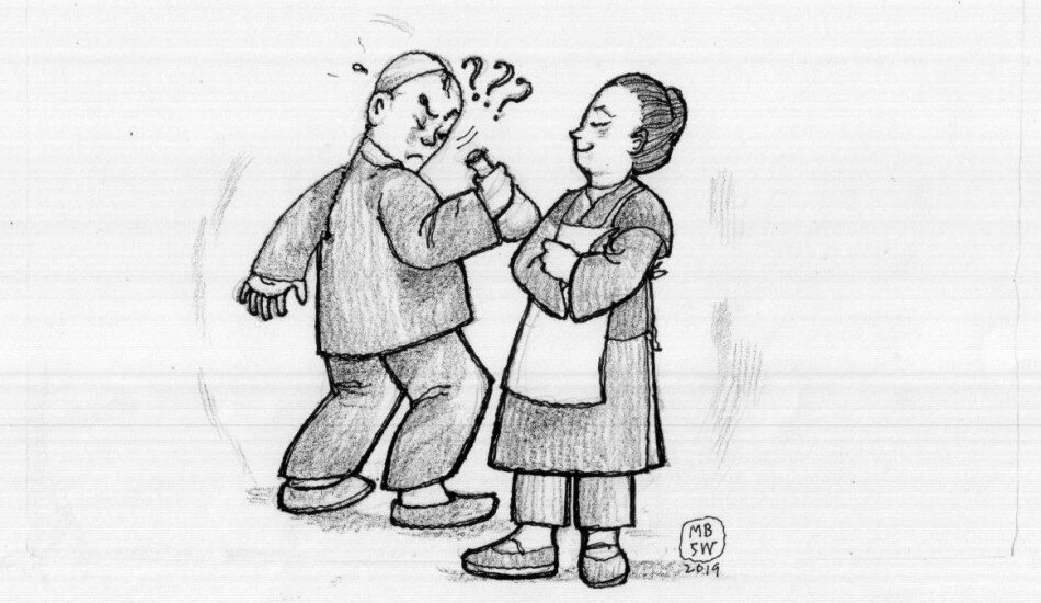 Мужчина спорит с женой из-за того, что она не позволяет ему употреблять спиртное. (Image: Bernadette Wolf / Vision Times)