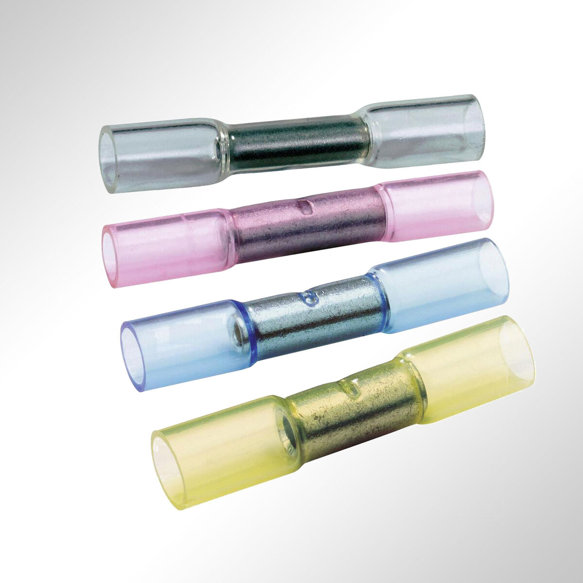 Выглядят соединители так. Цвет это диапазон сечения провода. Мягкий корпус является клеевой термоусадкой. 