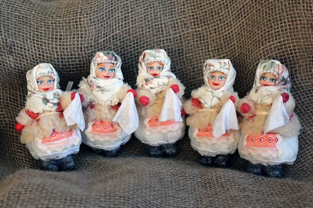 Одни из первых наших ватных елочных игрушек 