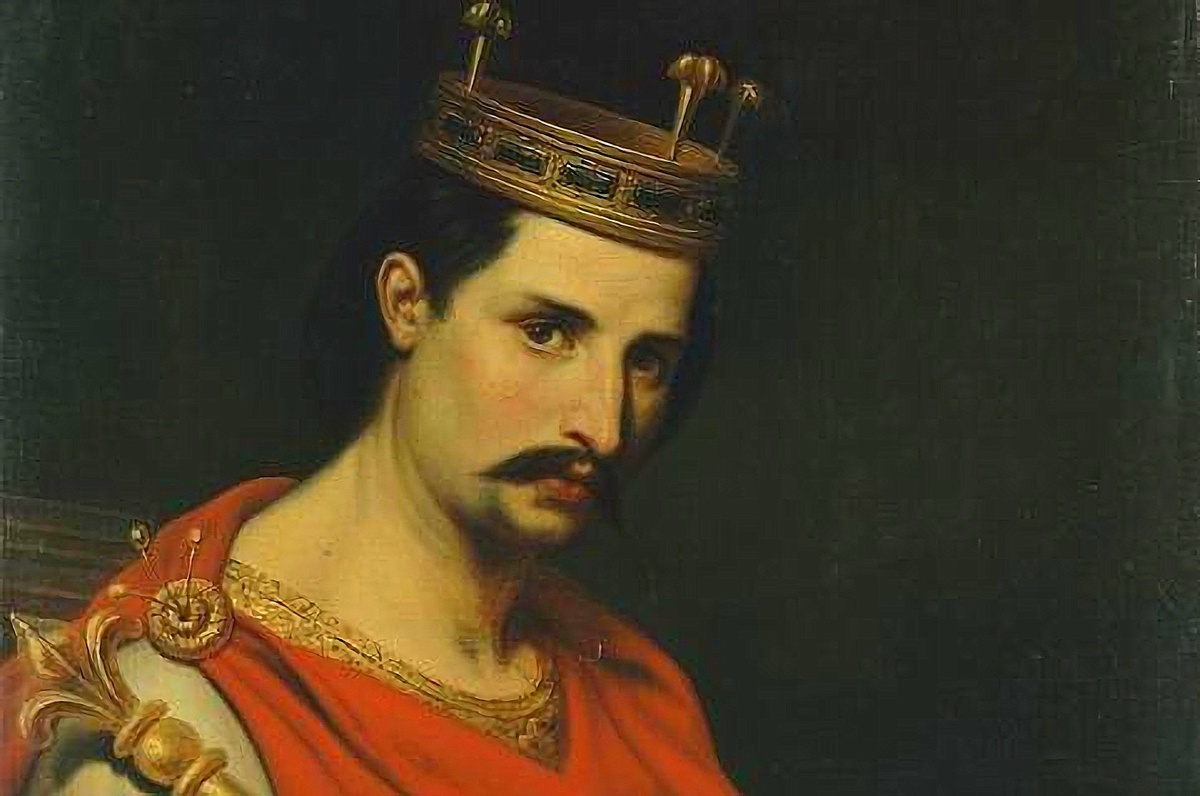 Не кто иной а Карл Лысый первый король Западно-Франкского королевства. Правдивость прозвища проверить не удалось, на всех имеющихся изображениях он в короне.)