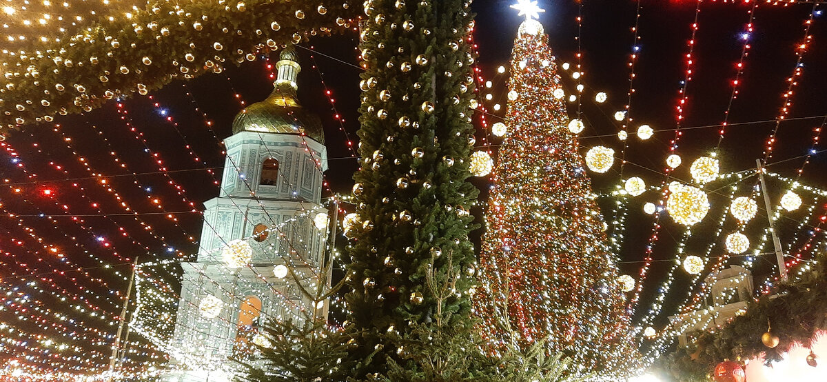 Фото автора. Киев. Софийская площадь. Ёлка.