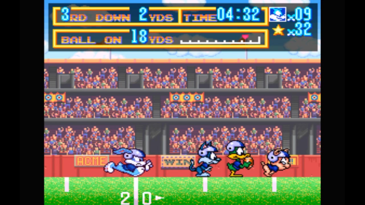 Super Nintendo (Snes) 16-bit Tiny Toon Adventures Buster Busts Loose Stage  4 Football (Футбол)