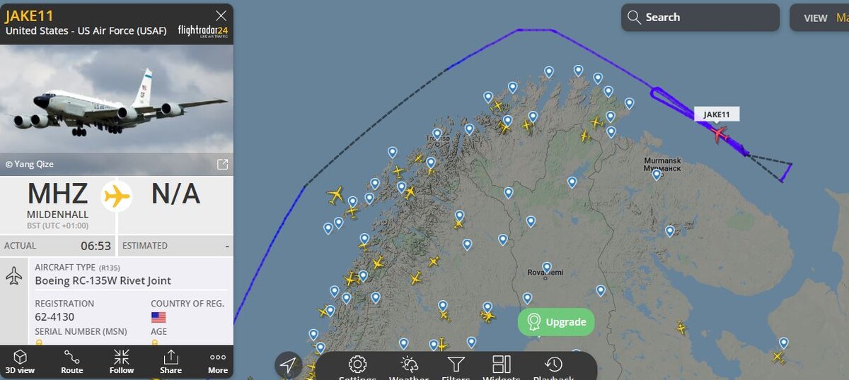 Скриншот с сайта Flightradar24