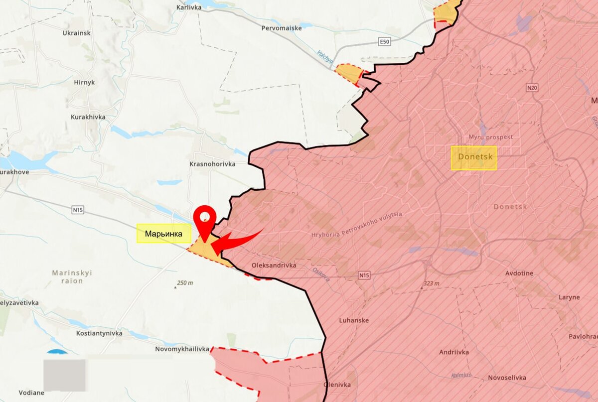 Карта украины марьинка боевые действия