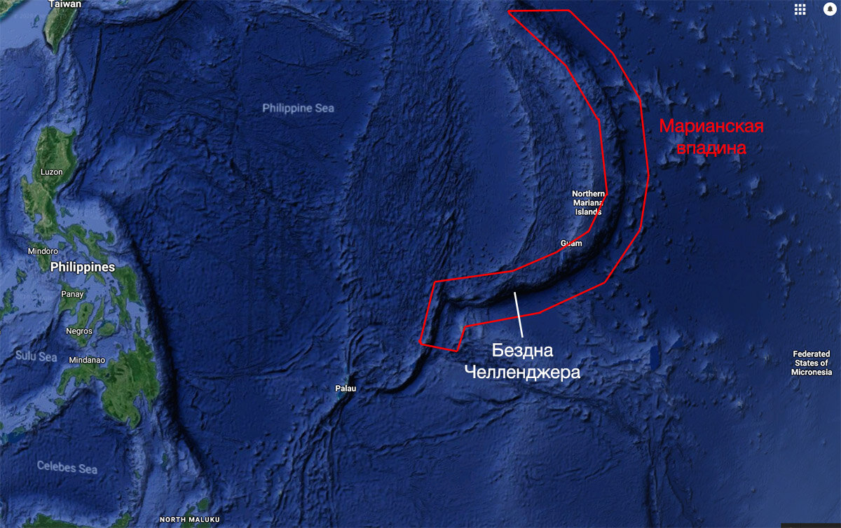Марианская впадина фото где находится