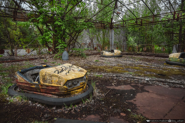 Покатались на радиокативных машинках! Аттракцион «Автодром» в Припяти