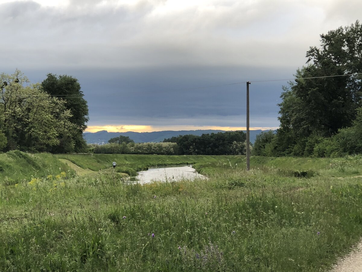 Канал неделю назад. Вдалеке видны Карпаты.