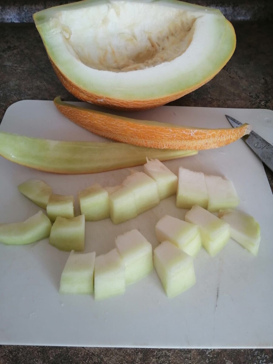 режем кусочками