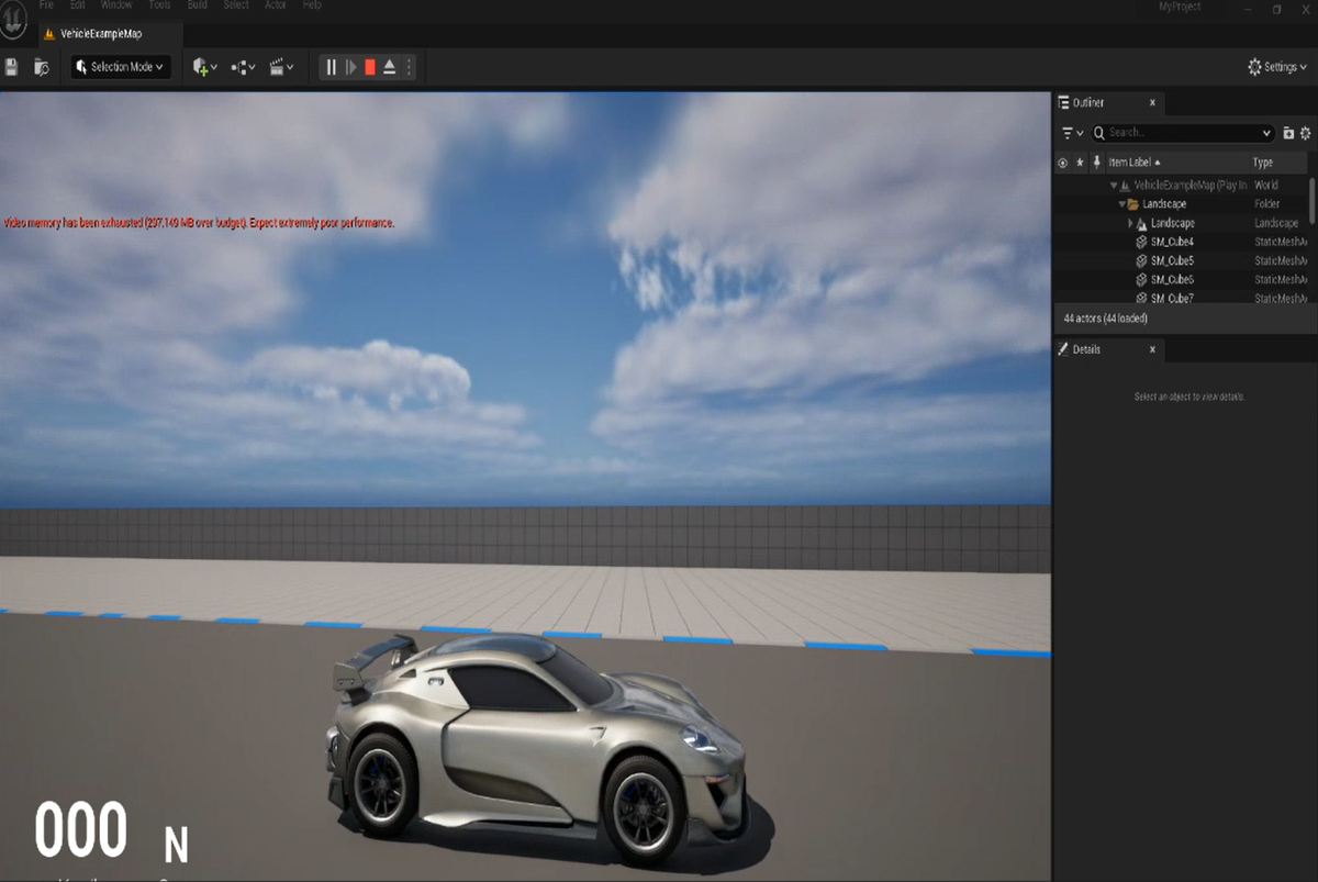 Первый проект в Unreal engile - Vehicle 