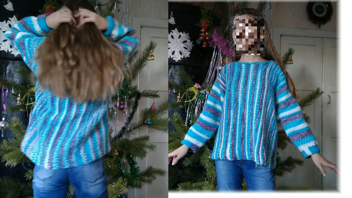 джемпер тунисским вязанием