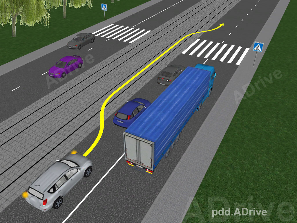 Разрешается ли выполнить обгон на пешеходном переходе. Обгон по трамвайным путям встречного направления. Движение на авто по трамвайным путям. Полоса для обгона. Обгон трамвая.