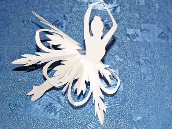 Как сделать снежинку-балерину из бумаги?