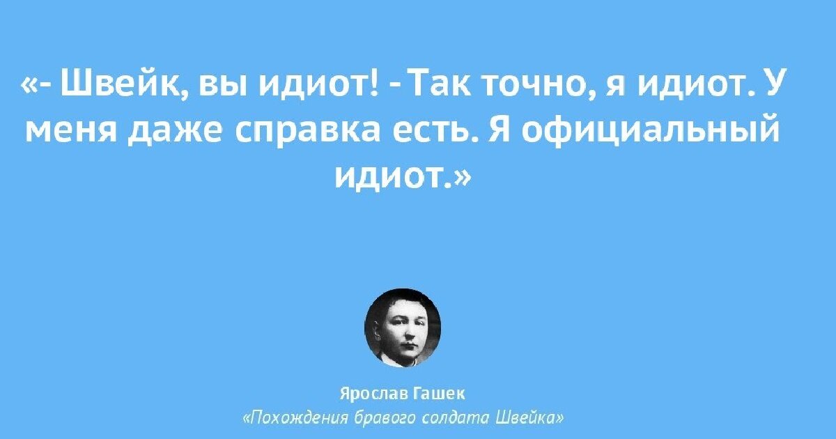 Цитата из Я. Гашека, взято из Яндекс-картинок, доступ свободный по запросу. 