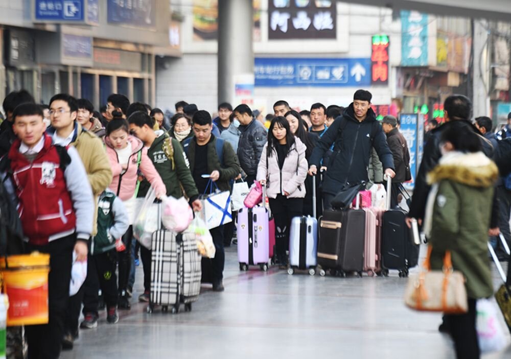 Загруженность вокзалов в предновогодние дни. Ресурс: Baidu