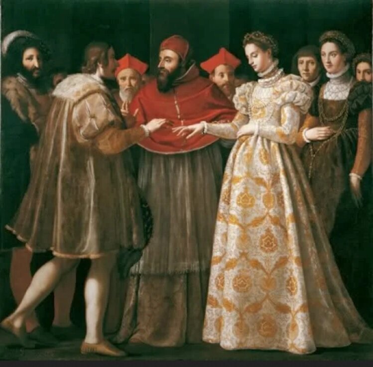 Не знаю художника. "Свадьба Екатерины Медичи и Генриха Валуа"