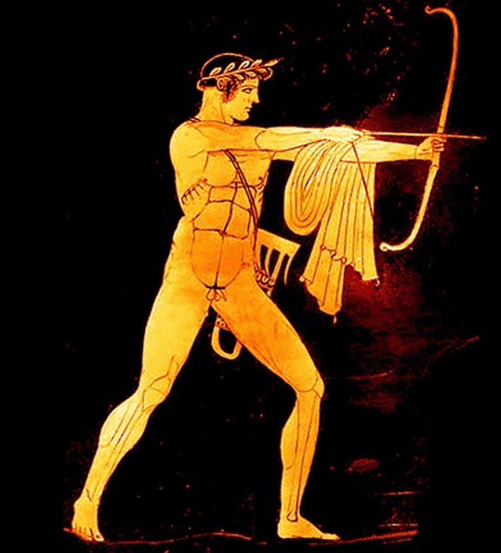 Аполлон мифол древнегреческие боги. Аполлон Илиада. Артемида стрела Аполлона. Бог лучник Аполлон. Аполлон Одиссей.
