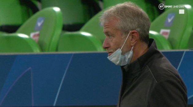 Роман Абрамович на футболе в Краснодаре. Фото: скриншот BT Sport.