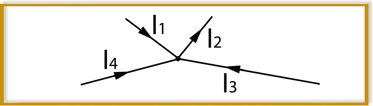 Рисунок 2 - Узел электрической цепи, в котором сходятся 4 ветви