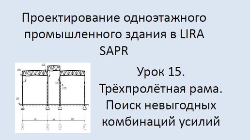 Одноэтажное промышленное здание в Lira Sapr Урок 15 Трёхпролётная рама. Поиск невыгодных РСУ.