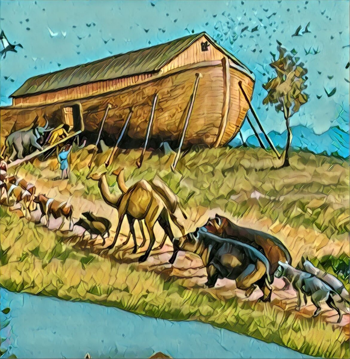 Ковчег и Божьи твари. Картина современного художника(из ОИ)