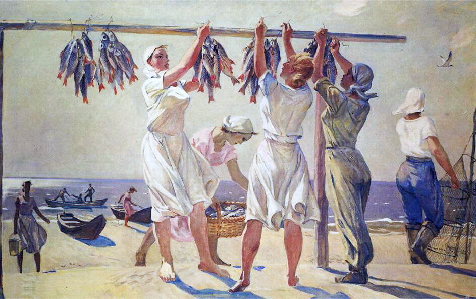 Дейнека . У моря. Рыбачки