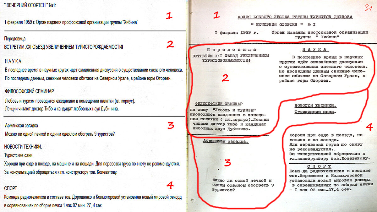 Боевой листок, состоящий из 4 частей.