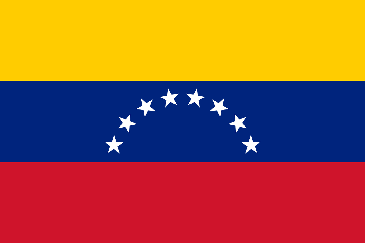 Венесуэла. Источник: https://commons.wikimedia.org/wiki/File:Venezuela_flag.png