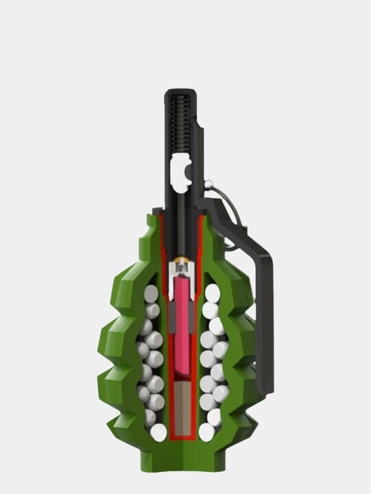 Страйкбольная граната в разрезе 