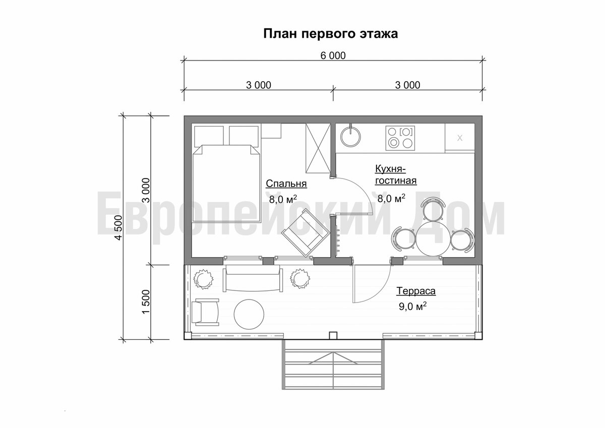 Планировка первого этажа. Источник фото: dom-bt.com