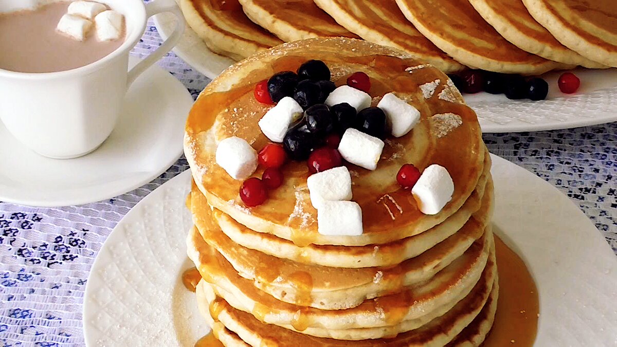 Классические американские панкейки 🥞 пошаговый рецепт с фото