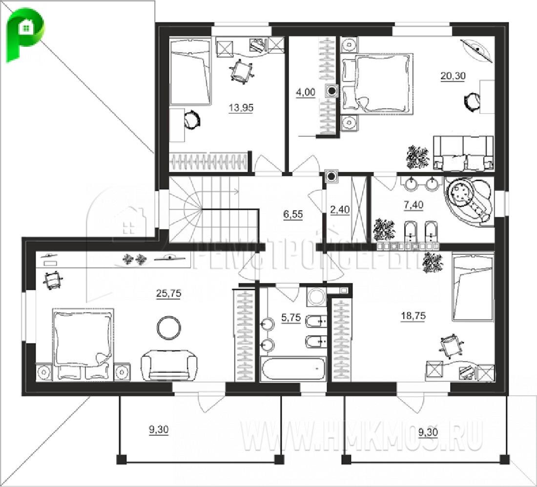 Двухэтажный дом 407 кв.м. в стиле Ллойд Райт (Прерий) за 5 904 756 ₽ |  Архион – строительство и проектирование домов | Дзен