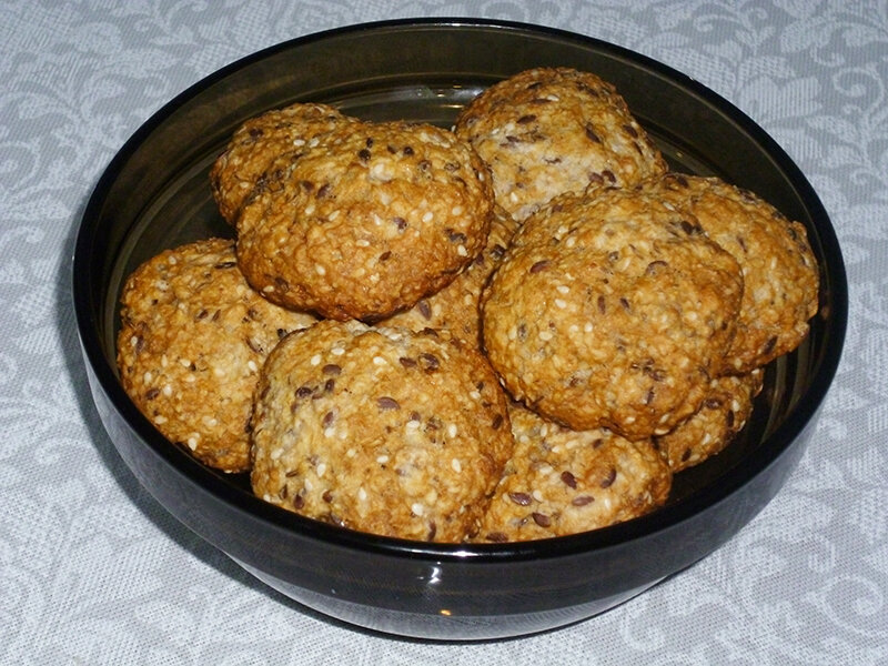 Печенье сезам с кунжутом и семенами льна