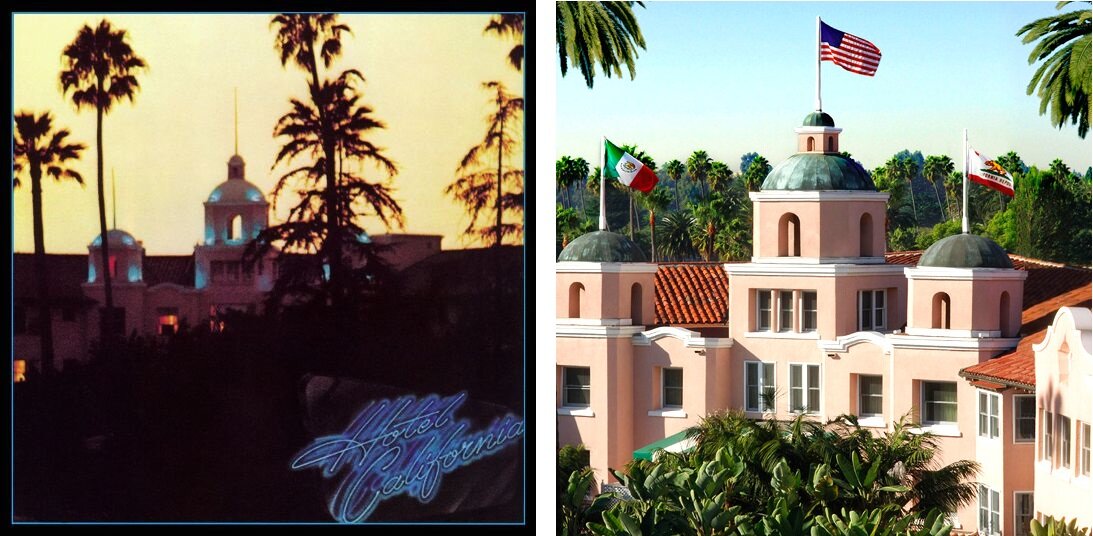  The Beverly Hills Hotel на обложке в 1976-м и в наши дни
