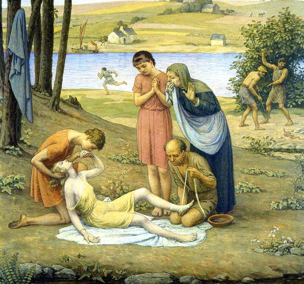 Bryson Burroughs (1869–1934), "Эвридика, укушенная змеей"