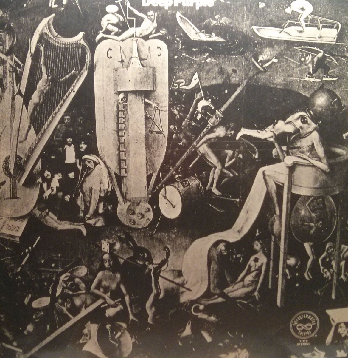 Конверт альбома Deep Purple (April) - фрагмент картины Иеронима Босха "Сад наслаждений"