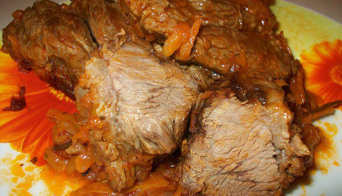 говядина с красным вином