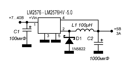 Lm2576t характеристики схема подключения