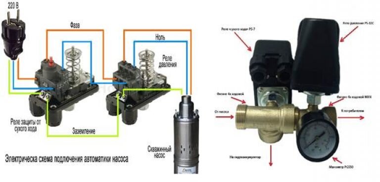 Реле давления для насоса скважины подключение схема