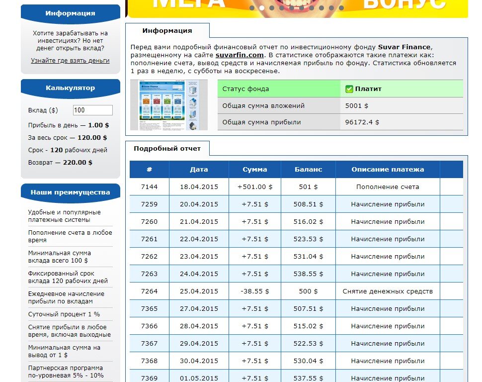 отчет по одному из фондов