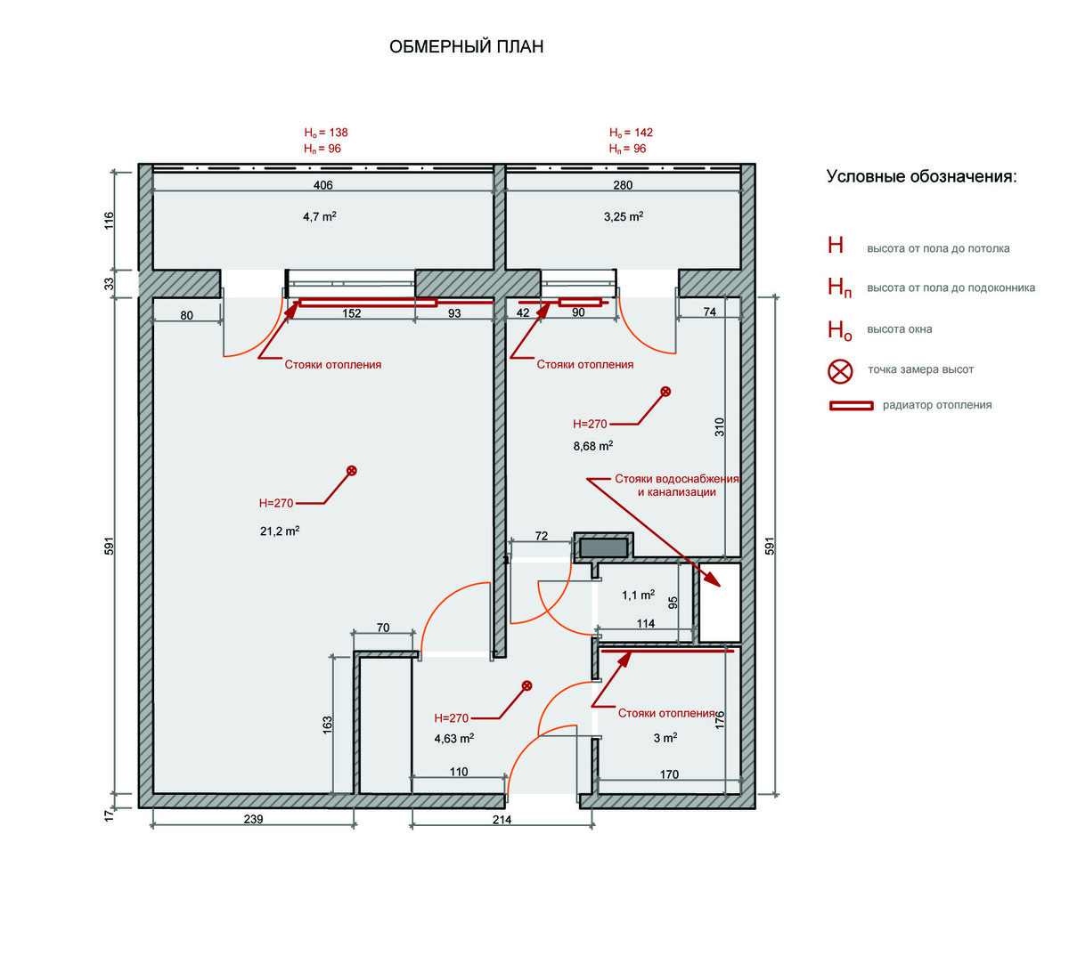 Пример обмерного плана фрилансера — Суровегиновой Анастасии