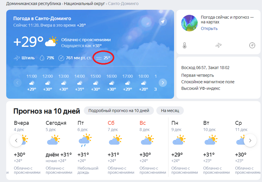 Погода в Доминиканах.